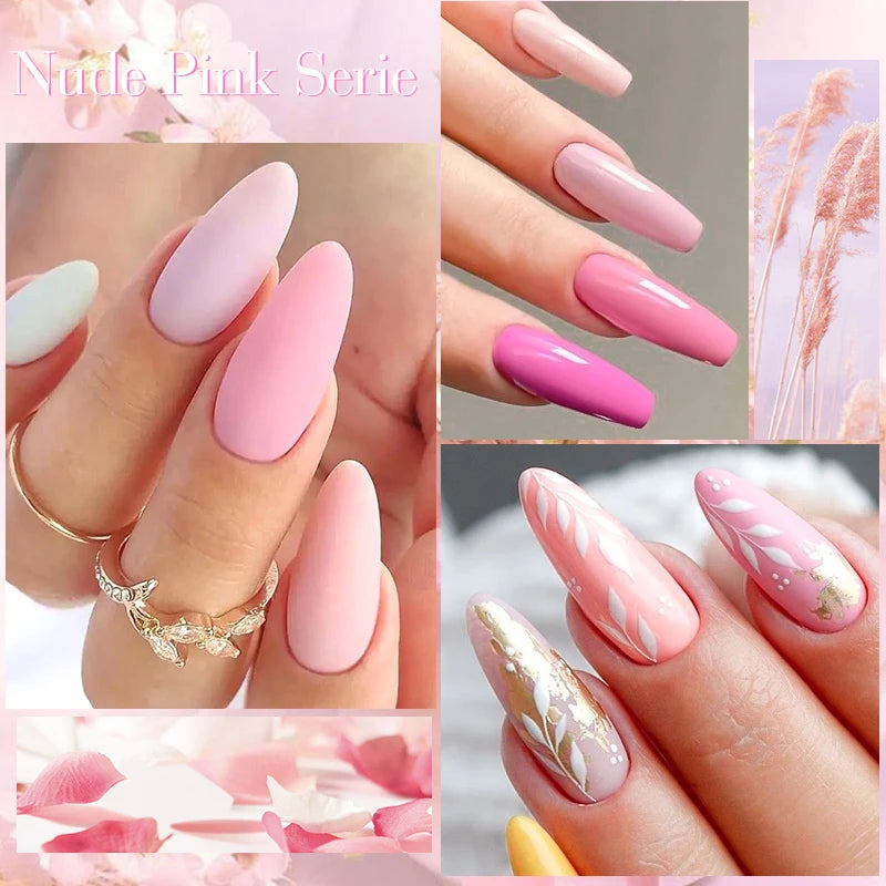 MEET ACROSS 13Pcs Gel Nail Polish Set With UV Lamp Nail Dryer Semi Permanent Hybrid Soak Off UV LED Varnishes Nail Art Kits
