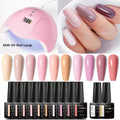 MEET ACROSS 13Pcs Gel Nail Polish Set With UV Lamp Nail Dryer Semi Permanent Hybrid Soak Off UV LED Varnishes Nail Art Kits