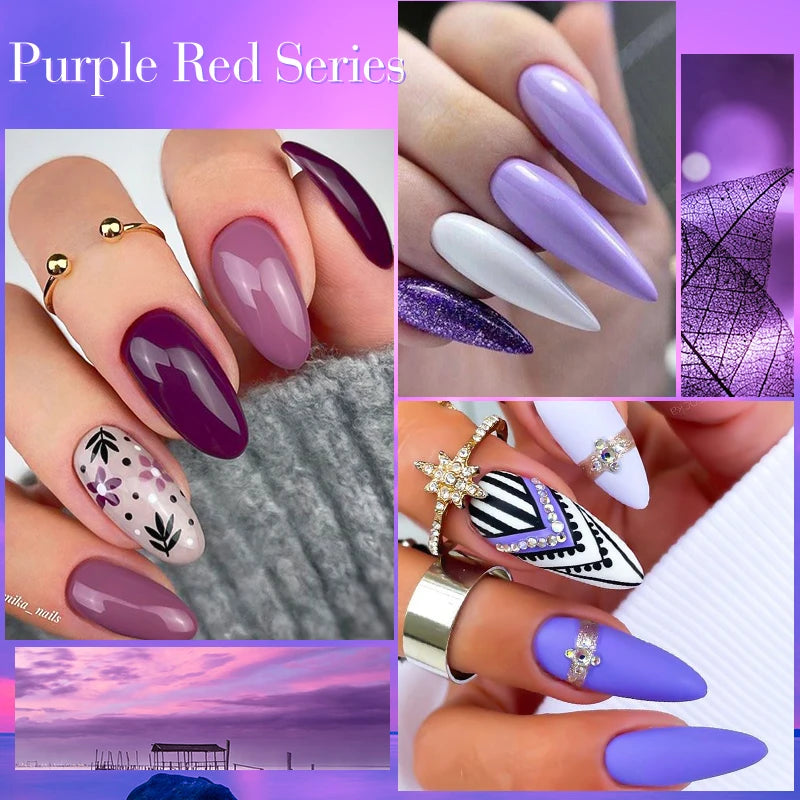 MEET ACROSS 13Pcs Gel Nail Polish Set With UV Lamp Nail Dryer Semi Permanent Hybrid Soak Off UV LED Varnishes Nail Art Kits