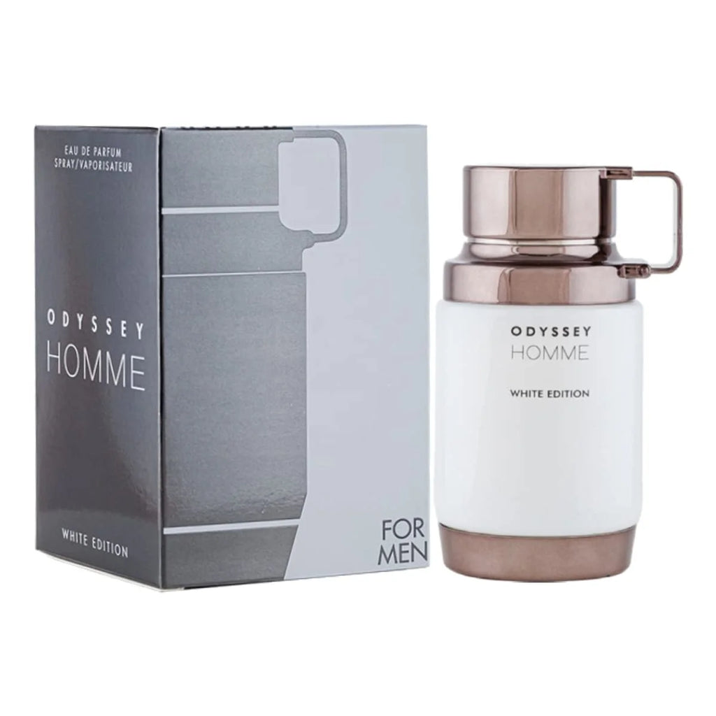 Odyssey Homme White Edition Men Eau De Parfum Thermos Style Bottle Rose Gold Trim Fresh Aquatic Woody Long Lasting Men Perfume Gift