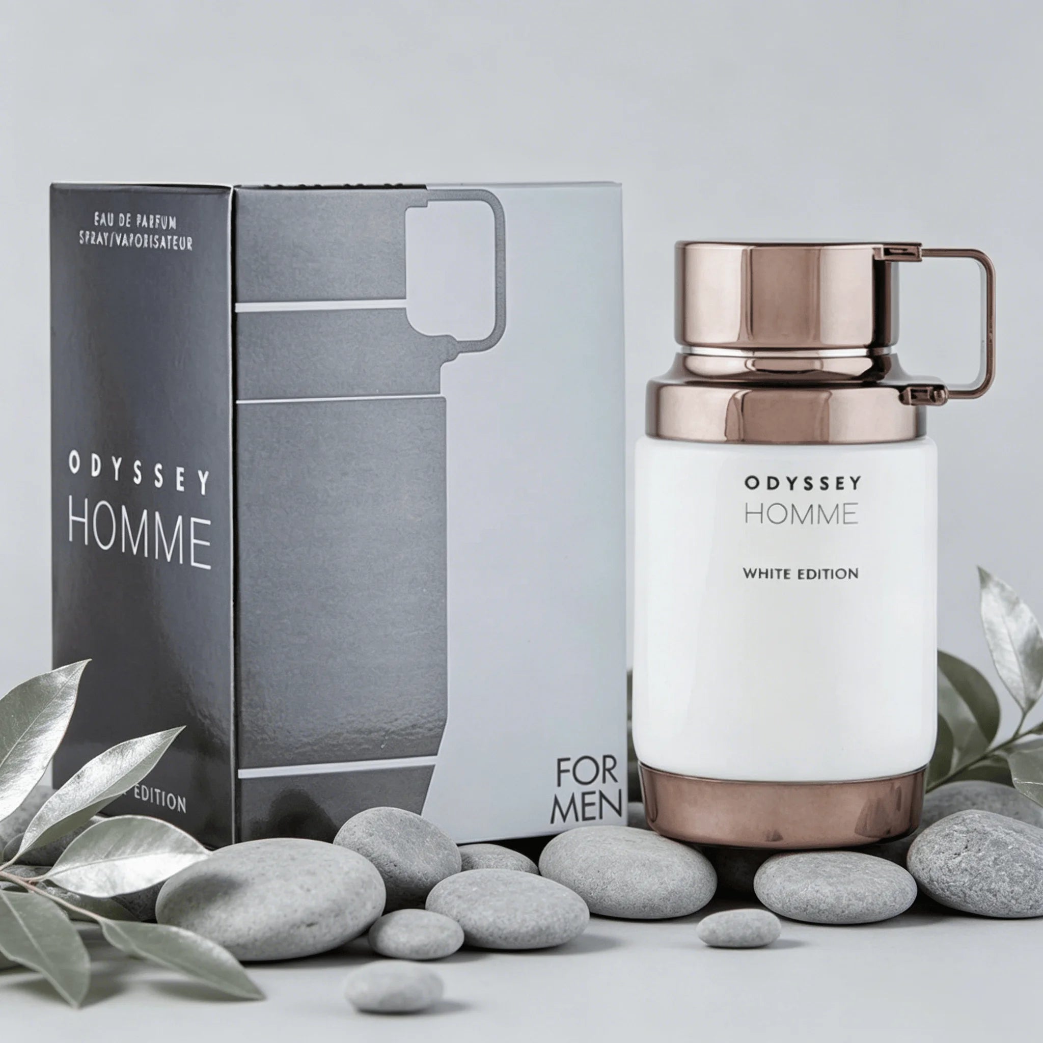 Armaf Odyssey Homme White Edition Eau de Parfum For Men Fresh Citrus Woody Musk Cologne Long Lasting Office Business Scent Matte White Bottle With Rose Gold Cap Luxury Gift Box for Him